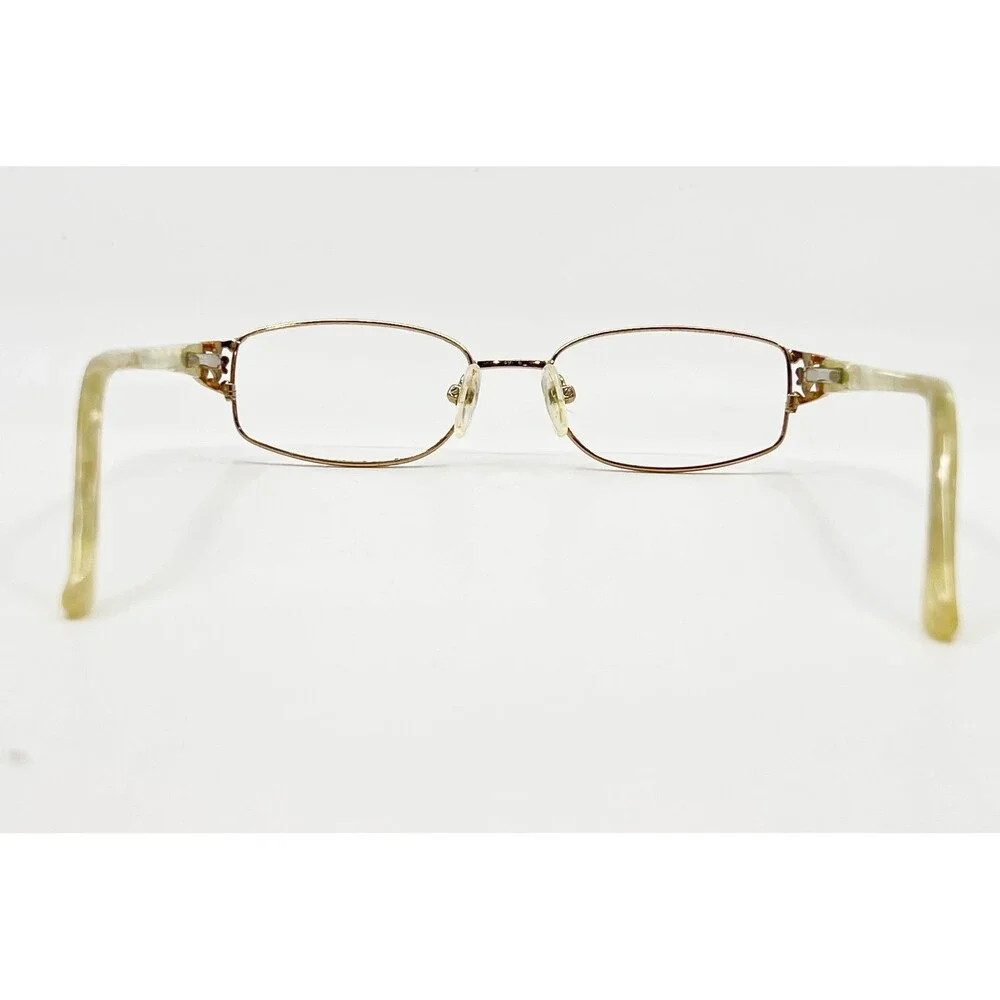 Unbranded Eyeglasses Women Gold Metal Oval Filigree Temple Frames 44597 Small